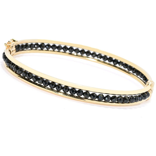 Toscana Italiana 18K Gold Plated Choice of Gem Bead Bangle Bracelet