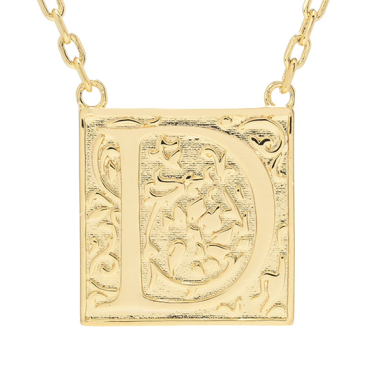 Toscana Italiana 18K Gold Plated Storybook Initial Necklace