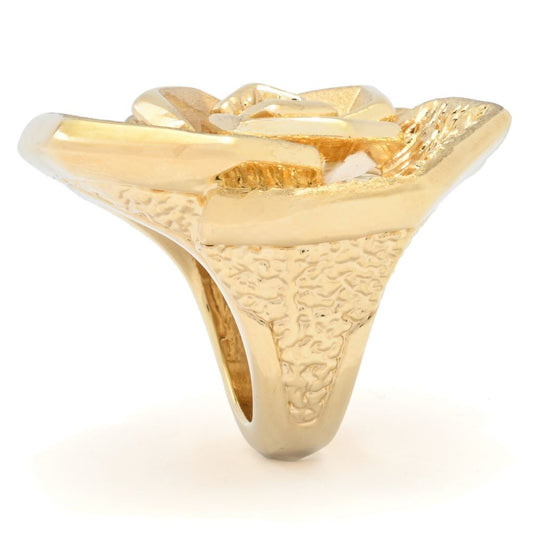 Graziella 23K Gold Plated Electroform Rose Ring