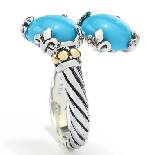 Artisan Silver by Samuel B. 9mm Sleeping Beauty Turquoise Bypass Ring