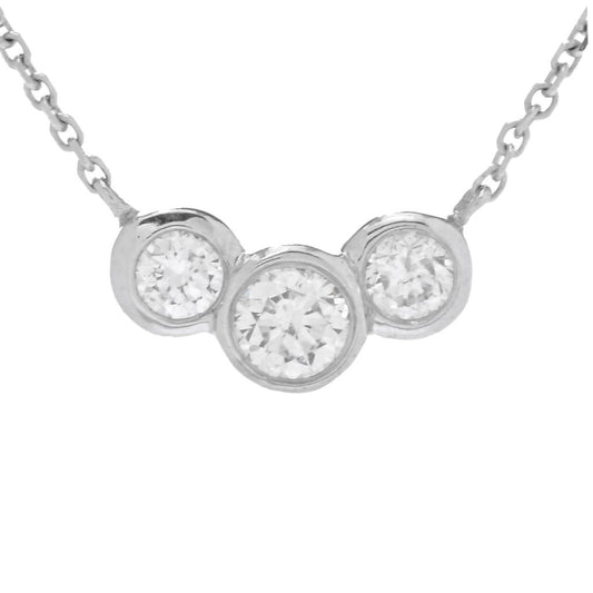 Morris & David 14K Gold 3-Stone Bezel-Set Diamond Necklace