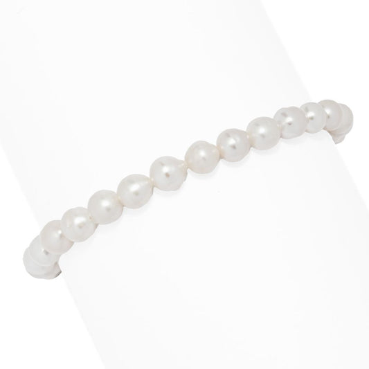 18K Gold Plated 6-6.5mm Baroque Cultured Pearl Bracelet