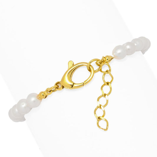 18K Gold Plated 6-6.5mm Baroque Cultured Pearl Bracelet