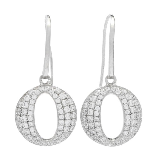 Brilliante Sterling Silver 0.86 DEW Simulated Diamond Cutout Dangle Earrings