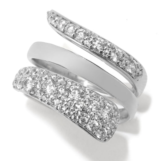 Brilliante Sterling Silver 0.86 DEW Simulated Diamond Wrap Ring