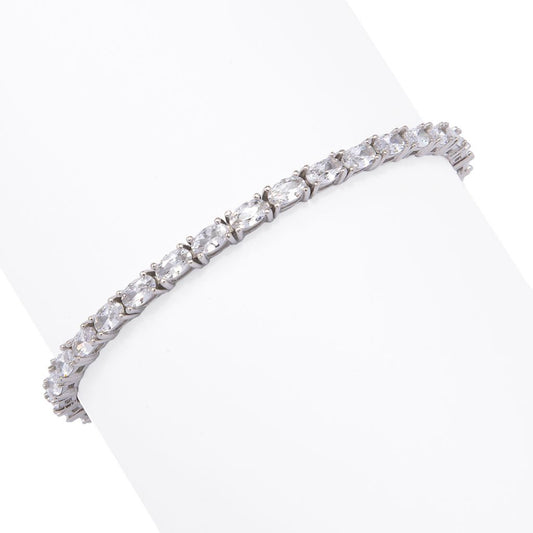 Brilliante 6.00 DEW Oval Simulated Diamond Tennis Bracelet