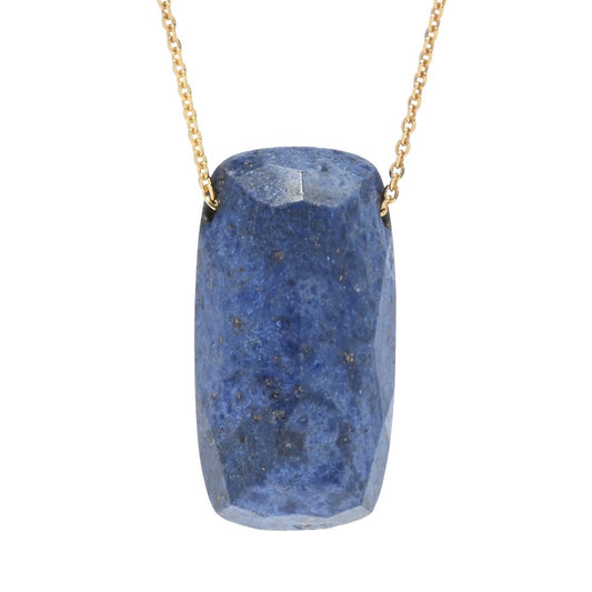 18K Gold Plated Choice of Color 25x13mm Quartz Pendant w/ Chain