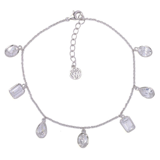 Brilliante Choice of Plating & Size 6.25 DEW Simulated Diamond Charm Bracelet