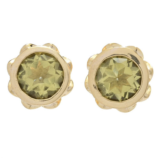 Passport to India 18K Gold Plated 2.38ctw Ouro Verde Lotus Flower Stud Earrings