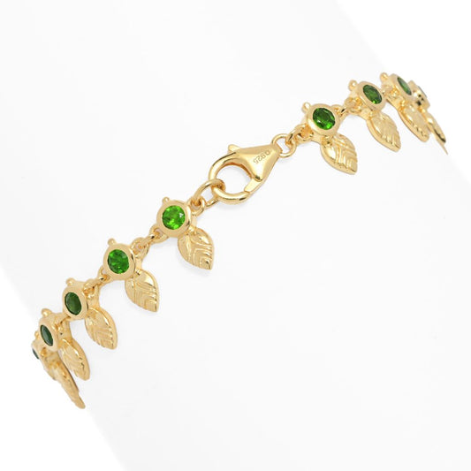 Passport to India 2.60ctw Chrome Diopside Mango Leaf Line Bracelet
