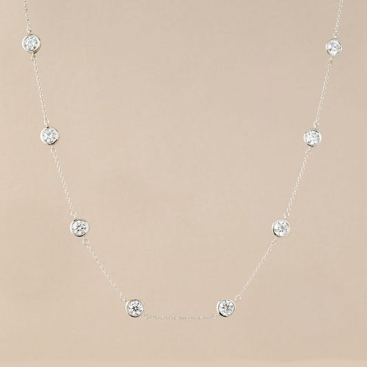 Peace Jewelers 14K Gold Lab-Grown Diamond Station Necklace