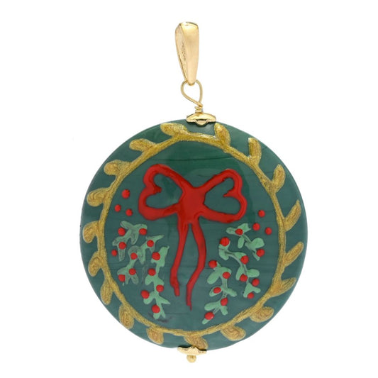 Il Murano 18K Gold Plated Murano Glass Holiday Ornament Pendant