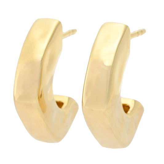 Toscana Italiana 18K Gold Plated Hammered Mini Hoop Earrings