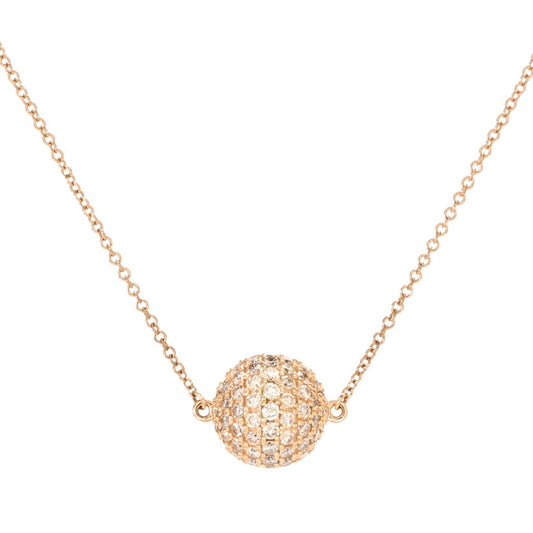 Morris & David 14K Gold 1.00ctw Diamond Pave Ball Necklace
