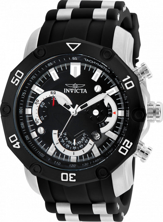 Invicta Men's 50mm Pro Diver Scuba Quartz Silicone & Stainless Steel Strap Watch