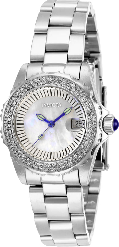 Invicta Women's 30mm Angel Quartz Crystal Bezel MOP Bracelet Watch
