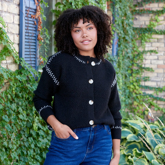 Christopher & Banks Whipstitch Button Front Cardigan