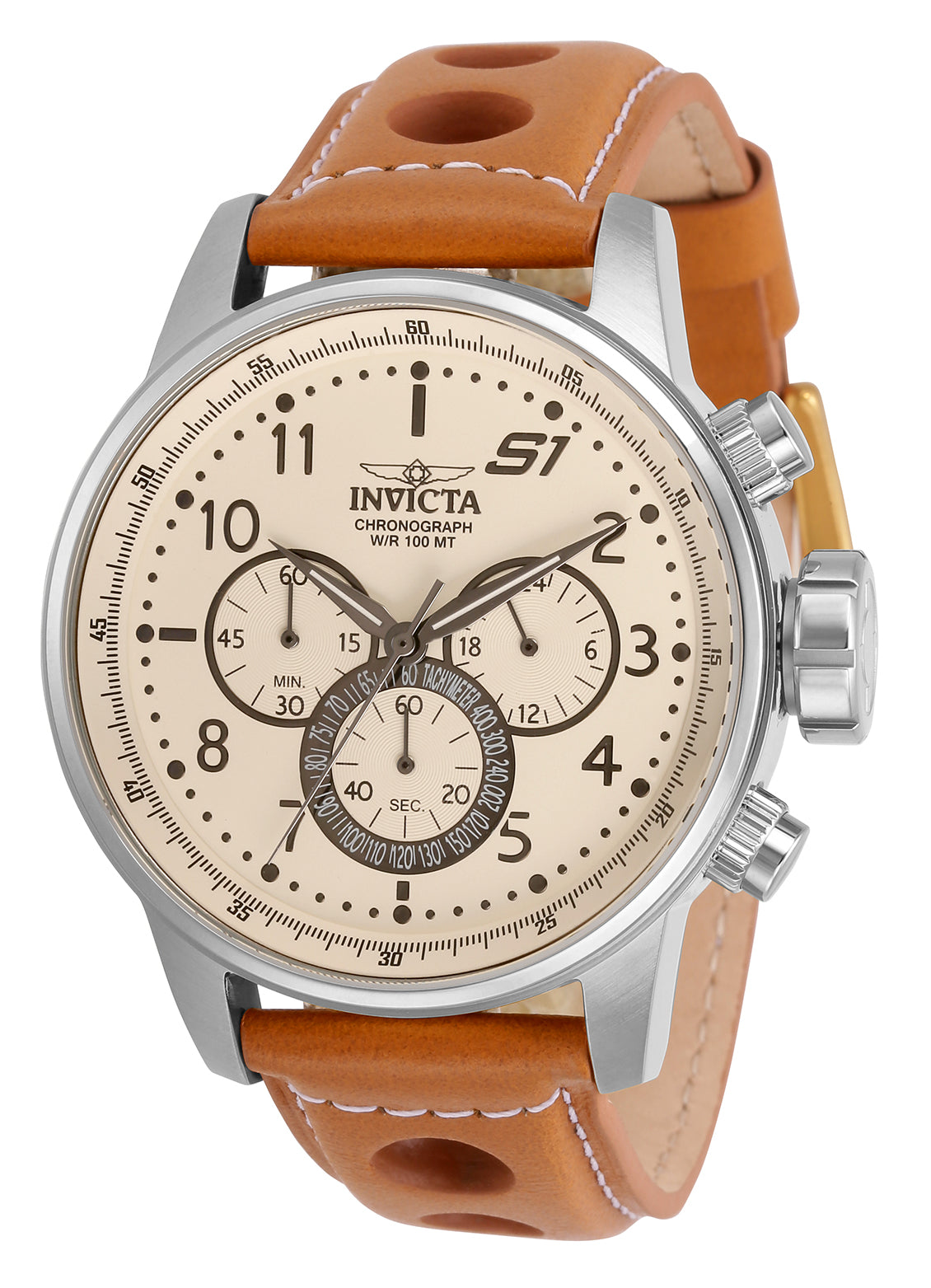 Invicta Men's 46mm S1 Rally Quartz Chronograph Cognac Leather