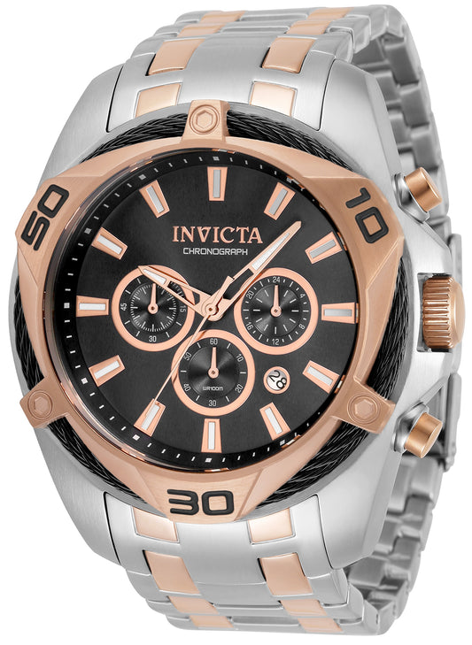 Invicta Men's 50mm Bolt Quartz Chronograph Triangular Bezel Bracelet Watch