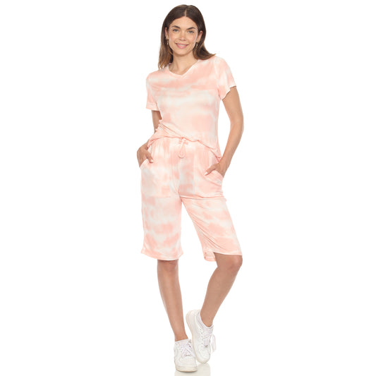 White Mark Women's 2-Piece Soft Capri Pajama Lounge Set