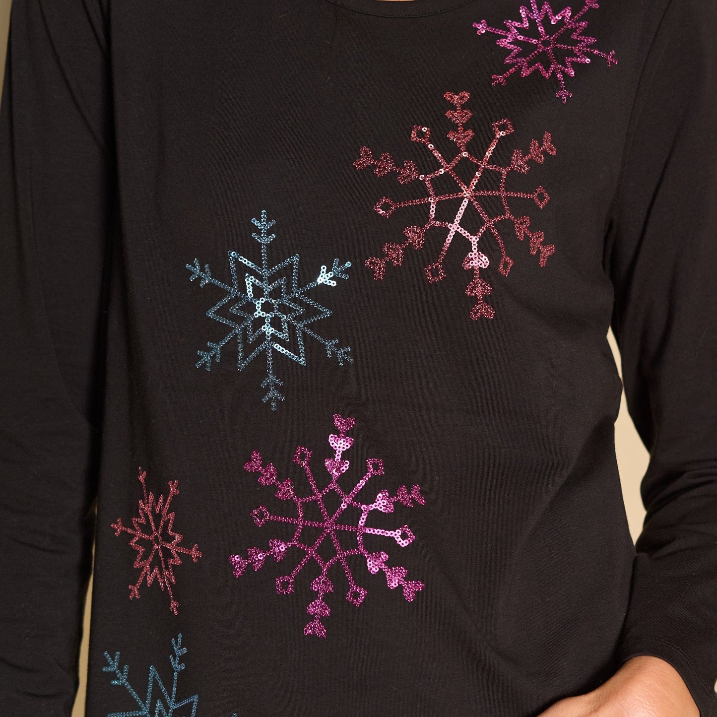 Christopher & Banks Embellished Snowflake Tee
