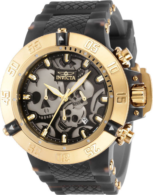 Invicta Men's 50mm Subaqua Skull Embossed Dial Strap Watch