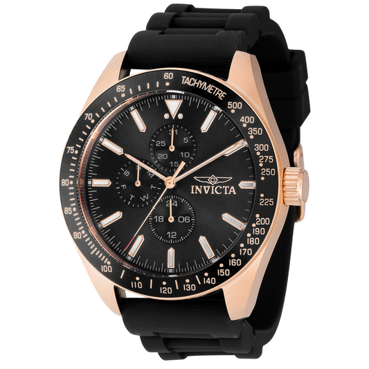 Invicta Men's 45mm Aviator Quartz 24 Hour Day Silicone Strap Watch