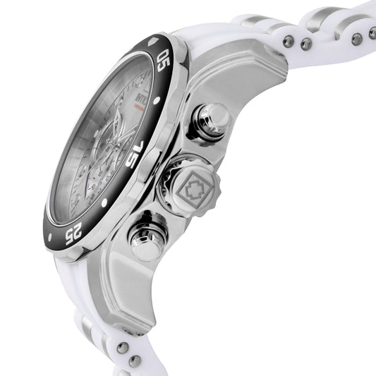 Invicta Men's 48mm Pro Diver Quartz Chronograph White Silicone Strap Watch