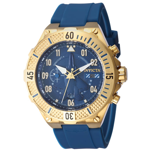 Invicta Men's 50mm Aviator Quartz Multifunction Blue Strap Watch