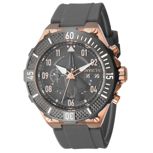 Invicta Men's 50mm Aviator Quartz Grey Label Silicone Strap Watch
