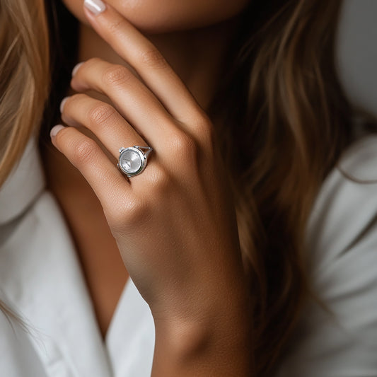 Invicta Women's 17mm Angel Quartz Crystal Accented Mini Ring Watch