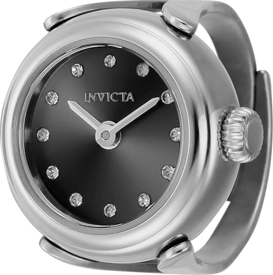 Invicta Women's 17mm Angel Quartz Crystal Accented Mini Ring Watch