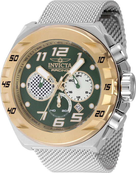Invicta Men's 48mm Invicta Racing Quartz Chronograph Mesh Silvertone Bracelet Watch