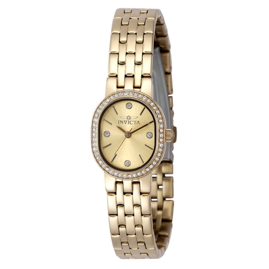 Invicta Women's 20mm Angel Quartz Crystal Accented Oval Bracelet Watch