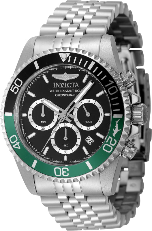 Invicta Men's 43mm Pro Diver Quartz Chronograph Black Dial Bracelet Watch