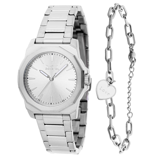 Invicta Women's 34mm Speedway Quartz Watch & "Love" Charm Bracelet Set