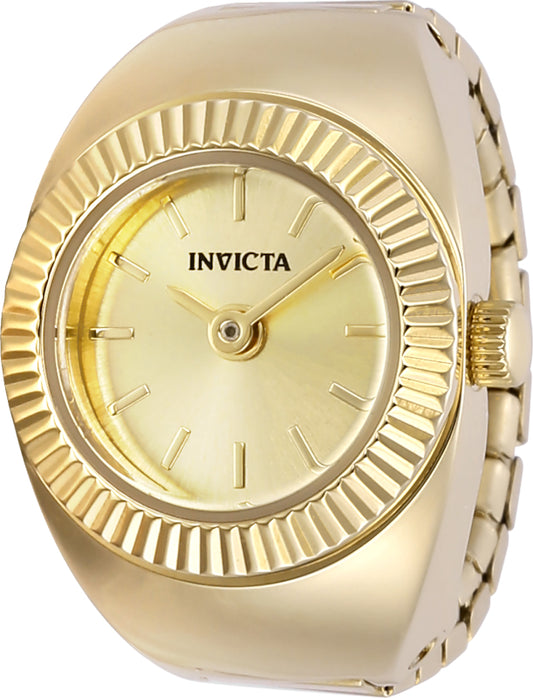 Invicta Women's 16mm Quartz Fluted Bezel Mini Ring Watch