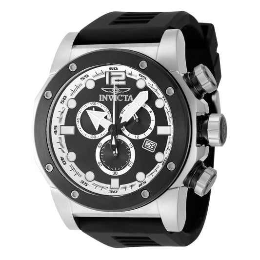 Invicta Men's 52mm Sea Hunter Quartz Chronograph Ridged Silicone Strap Watch