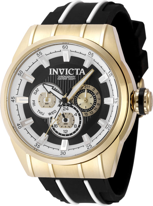 Invicta Men's 48mm Speedway Quartz Chronograph Goldtone Bezel Watch