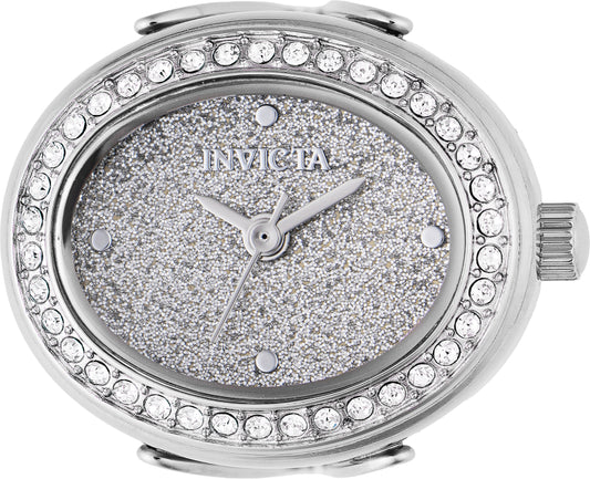 Invicta Women's 24mm Quartz Crystal Halo Glitter Dial Oval Mini Ring Watch