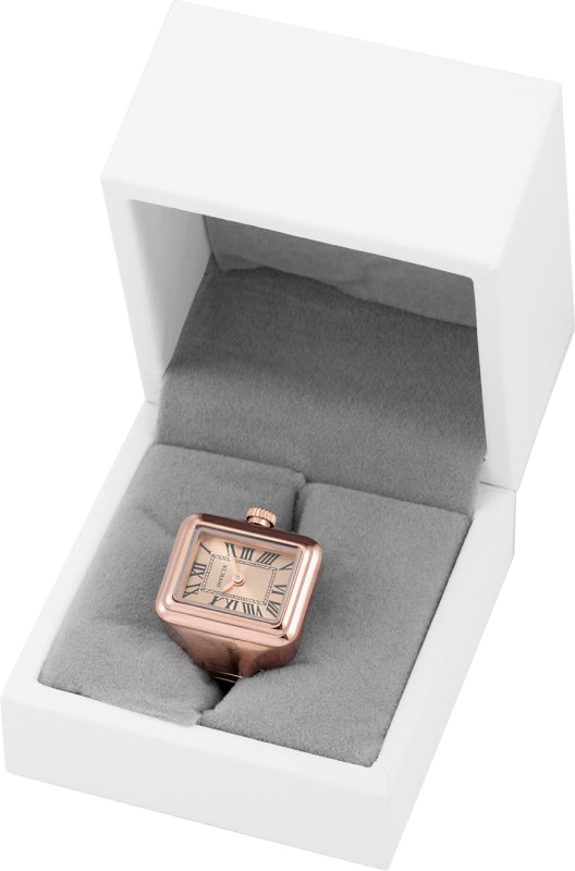 Invicta Women's 18mm Angel Quartz Monochromatic Rectangle Mini Ring Watch