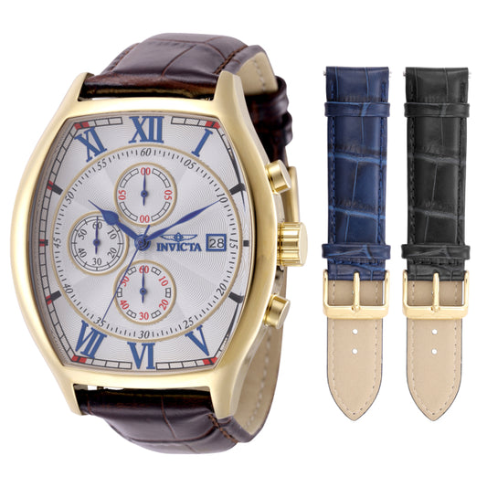Invicta Men's 43mm Specialty Lupah Quartz Chrono Interchangeable Leather Strap Watch