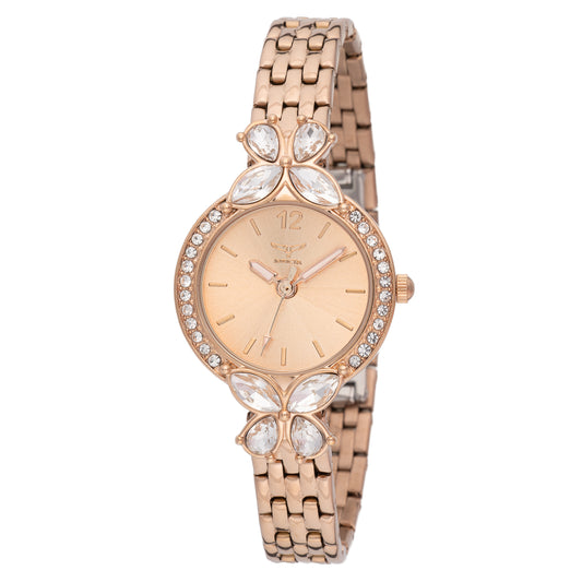 Invicta Women's 30mm Wildflower Quartz Crystal Accented Flower Bracelet Watch