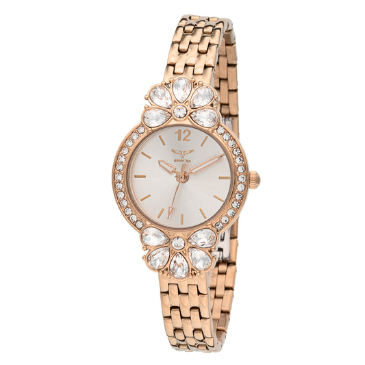 Invicta Women's 30mm Wildflower Quartz Crystal Accented Flower Bracelet Watch