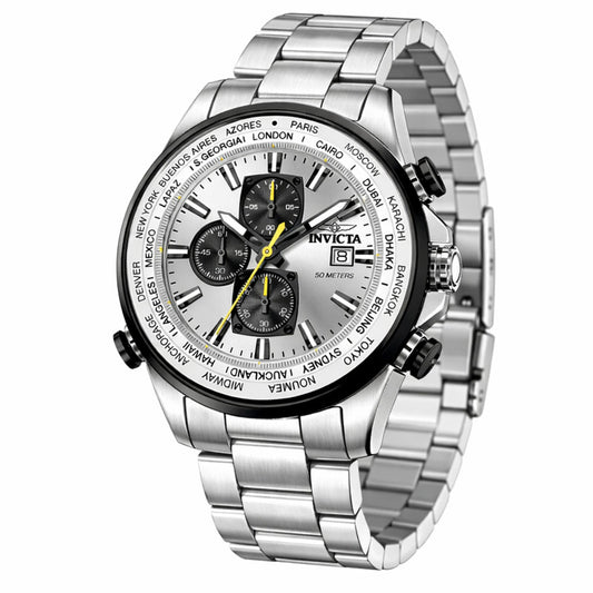 Invicta Men's 50mm Aviator Quartz Chronograph International Timezones Bracelet Watch