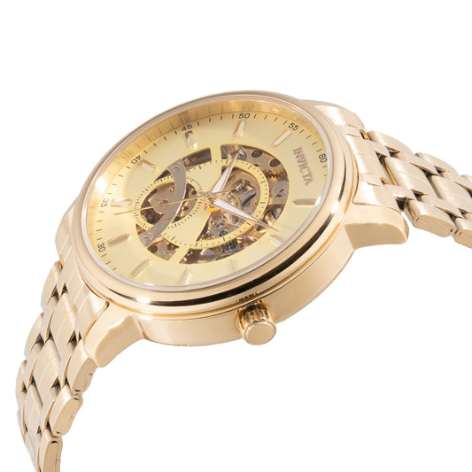 Invicta Men's 42mm Objet D'Art Automatic Open Dial Goldtone Monochromatic Bracelet Watch
