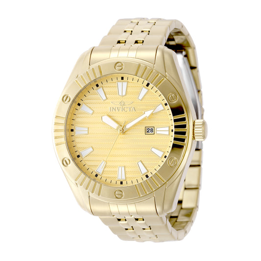 Invicta Women's 47mm Angel Quartz Date Nail Head Goldtone Monochromatic Bracelet Watch