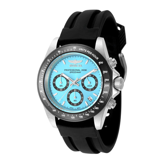 Invicta Men's 39mm Speedway Quartz Chronograph Robin's Egg Blue Silicone Strap Watch