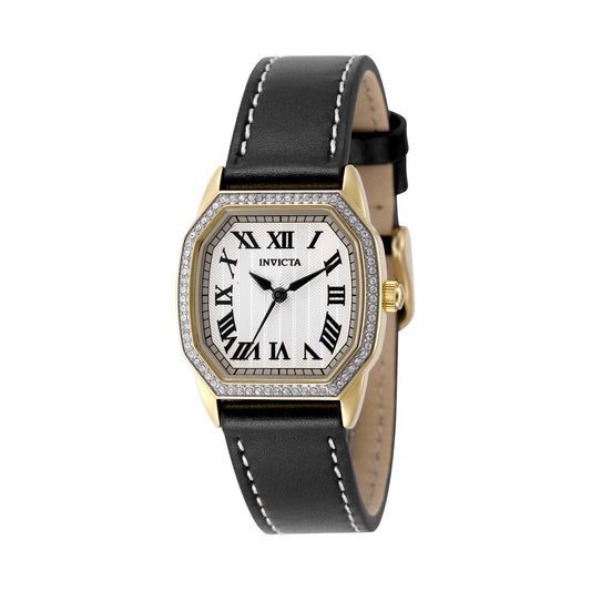 Invicta Women's 27mm Wildflower Quartz Crystal Bezel Leather Strap Watch