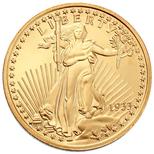 1933 $20 24k Gold Layered Double Eagle Replica Coin